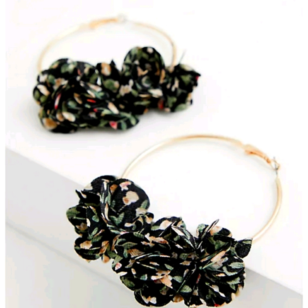 Torrid Floral Hoop Earrings